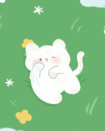可爱卡通小猫插画手机壁纸
