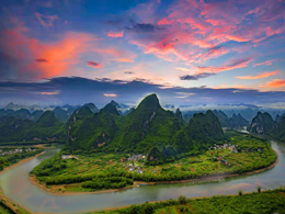 黄昏的桂林漓江高清风景图片