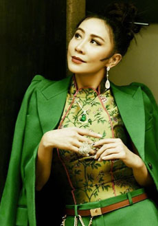 刘嘉玲旗袍造型复古写真图片